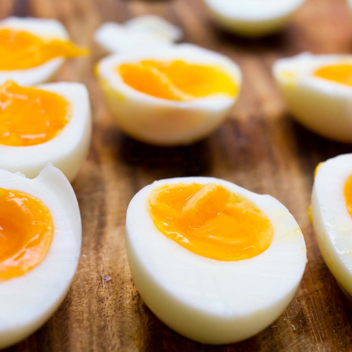 chopped up hard boiled eggs on table